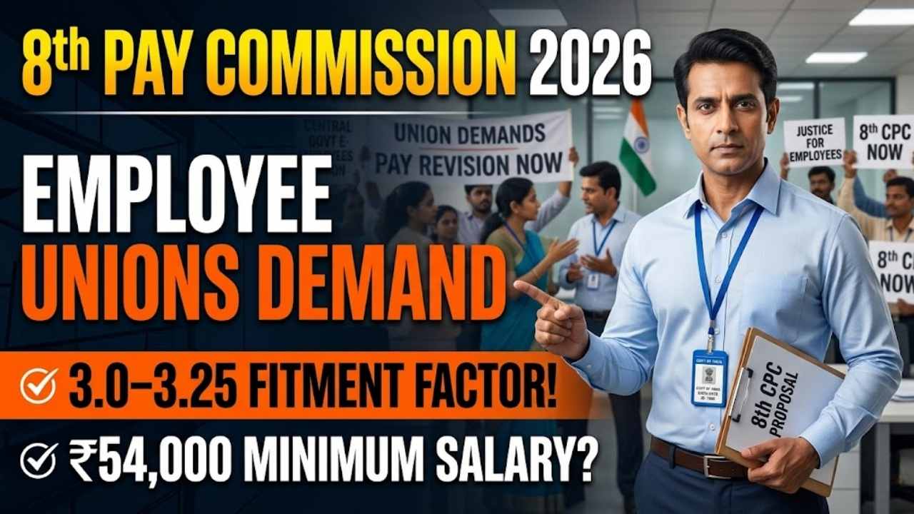 8th Pay Commission 2026: Why Employee Unions Demand 3.0–3.25 Fitment Factor And ₹54,000 Minimum Salary Increase