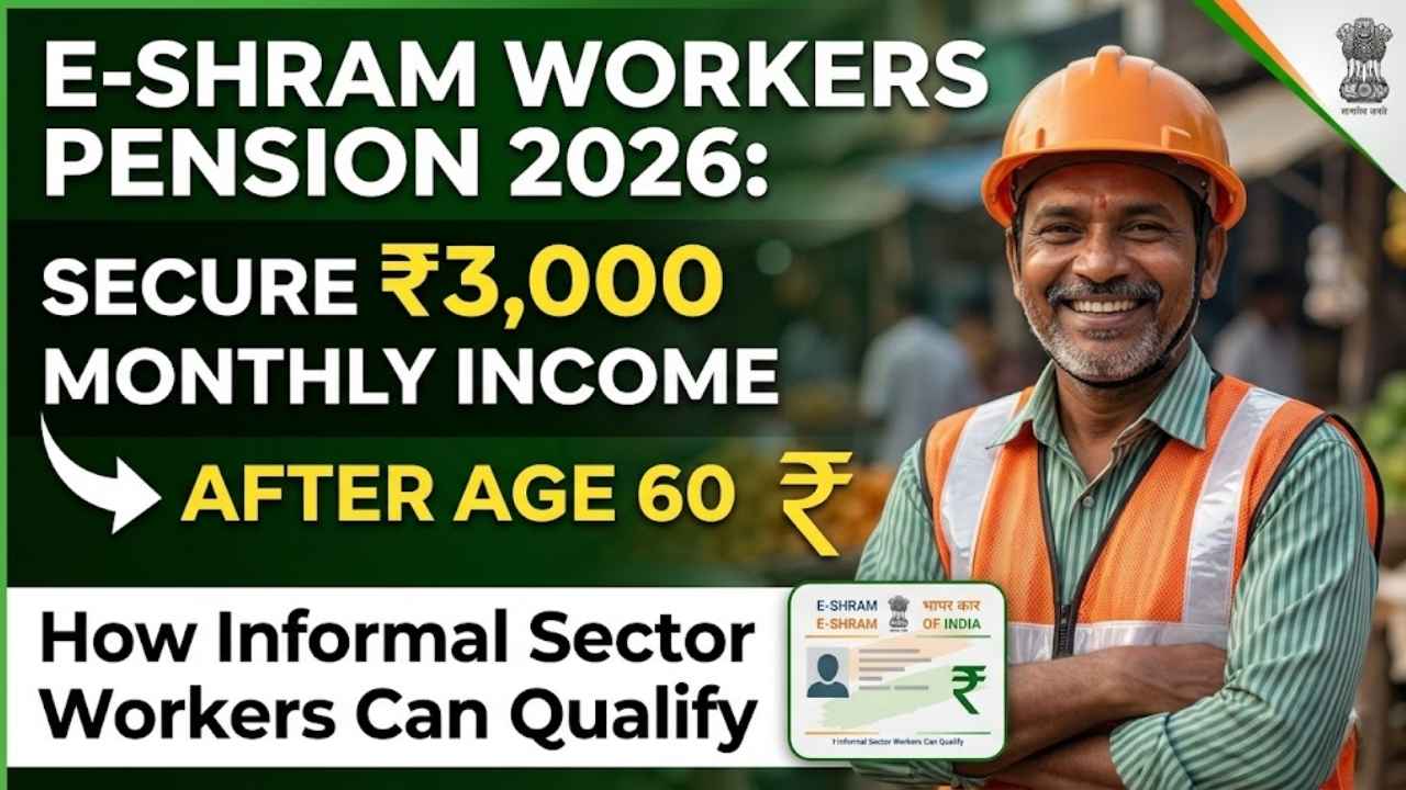E-Shram Workers Pension 2026: How Informal Sector Workers Can Secure ₹3,000 Monthly Income After Age 60