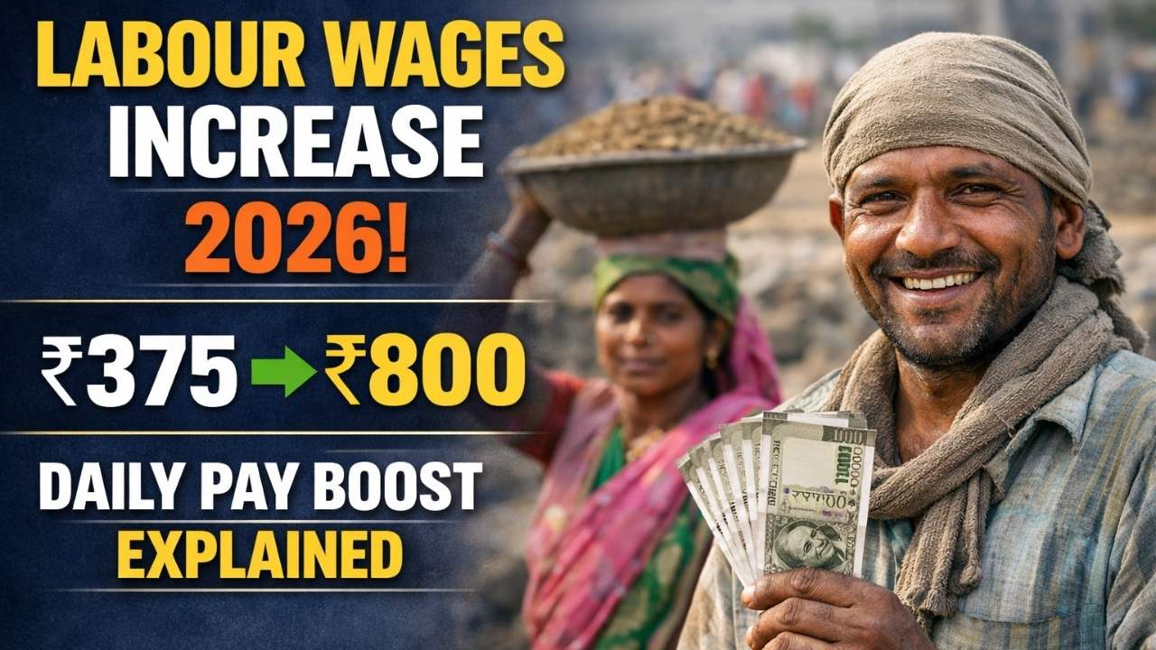 Labour Wages Increase 2026: ₹375 to ₹800 Daily Pay Boost Explained for Millions of Indian Workers