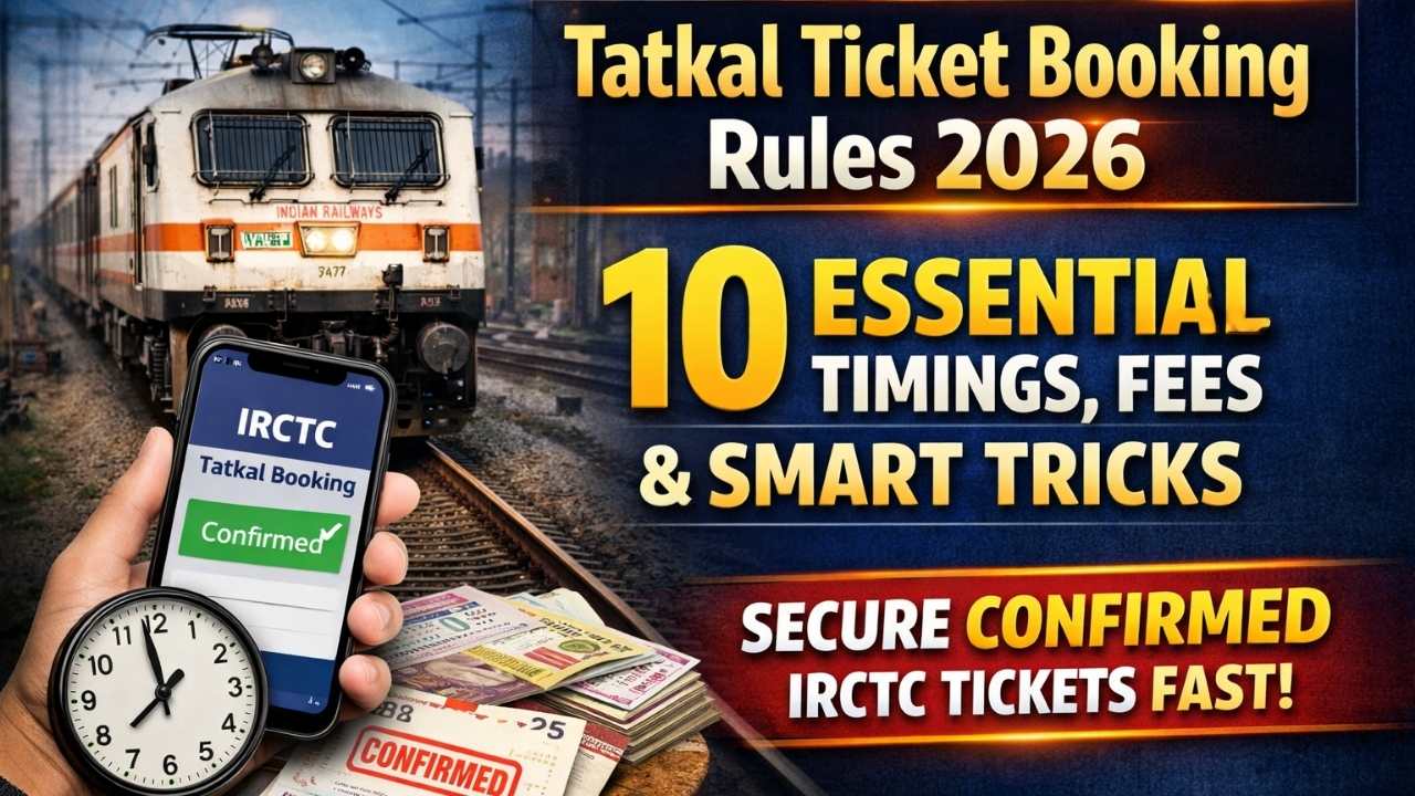 Tatkal Ticket Booking Rules 2026: 10 Essential Timings, Fees, and Smart Tricks To Secure Confirmed IRCTC Tickets Fast